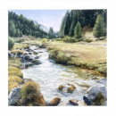 Rivière Suisse - Aquarelle 60x60cm