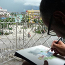 Séance de dessin à Cuba