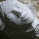 sculpture en pierre de gypse en cours de realisation