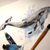 Baleines à l'aquarelle