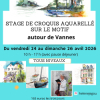 Croquis aquarellé sur le motif à vannes et aux alentours