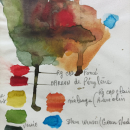 Croquis d'aquarelle en extérieur '' Recherche des couleurs ''