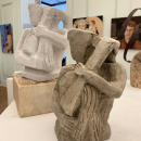 Sculpture adulte - Maquette en argile et réplique en pierre taillée