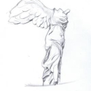 Déesse Niké - Louvre - Crayon mine graphite