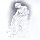 Jule Cavelier - Penelope - Marbre- Orsay - Crayon mine graphite
