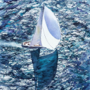 Aquarelle régate 18 x 28