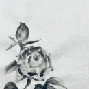Rose en sumi-e