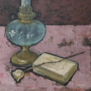 d'après nature, acrylique, huile et craie grasse