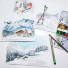 Sketching, l'art du croquis (feutre et aquarelle)