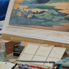 Paysages d'hokusaï en aquarelle