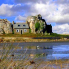 Aquarelle croquis carnet de voyage en bretagne presqu'ile de plougrescant - penvenan