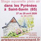 Stage aquarelle dans les pyrénées, à saint-savin (65)