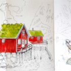 Carnet de voyage, aquarelle et balades sur les îles lofoten