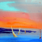 Aquarelle jouer avec l'eau et les couleurs