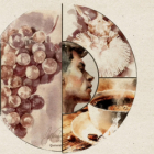 L'aquarelle avec du café et du vin