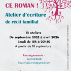 Ma vie, ce roman - atelier d'écriture de récit familial
