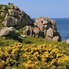 Stage dessin carnet de voyage en bretagne sur une île deserte, côte de granit rose