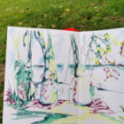 Un jour au parc : stage de dessin au parc de la tête d'or avec un modèle qui prend la pose