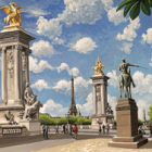 Stage carnet de voyage sur les perspectives aux alentours du pont alexandre iii - aquarelle & gouache -