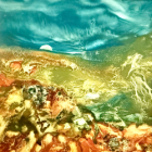 Stage encres délaminantes et aquarelle sur yupo (support synthétique)