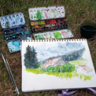 Aquarelle nature et cosy dans le haut-doubs