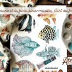 La faune et la flore sous-marine, l'art du fondu à la gouache