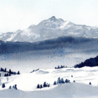 La montagne en hiver (aquarelle)