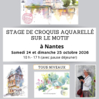 Croquis aquarellé sur le motif à nantes