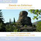 Dessin en extérieur - découvrir le village d'alba la romaine